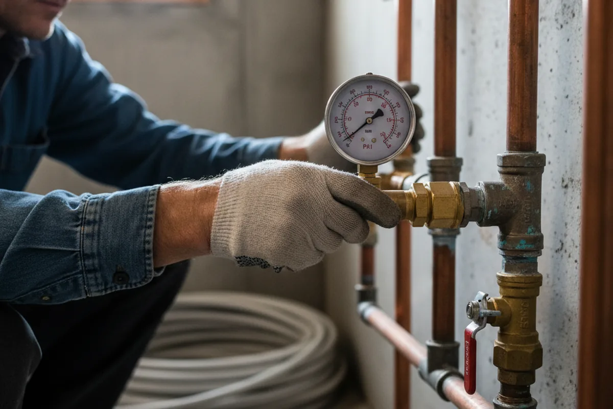 Pressure testing a repaired line during Water Line Repair in State College